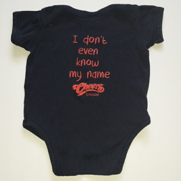 Cheers Boston Unisex Baby 12M "I Don't Even Know My Name" Short-Sleeve Onesie - Picture 4 of 8